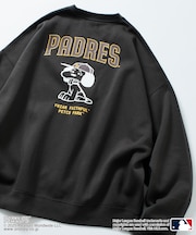 MLB×PEANUTS 別注 ビッグシルエット バックプリント クルーネックスウェット/PADRES 【限定展開】