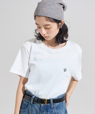 【Exclusive】2パック ダブルネーム ワンポイント ショートスリーブ Tシャツ [XSサイズ]