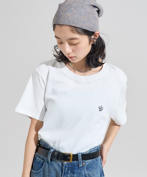 【Exclusive】2パック ダブルネーム ワンポイント ショートスリーブ Tシャツ [XSサイズ]