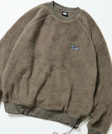 リラックスフィット ラグランスリーブ シャギーフリース プルオーバー【限定展開】