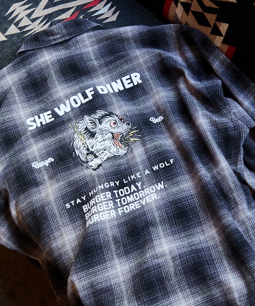 SHE WOLF DINER×FREAK'S STORE/シーウルフダイナー 別注 オンブレ