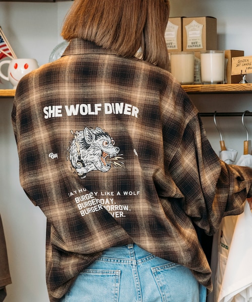 SHE WOLF DINER×FREAK'S STORE/シーウルフダイナー 別注 オンブレ