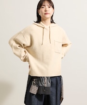 ポケット付き ニットパーカー