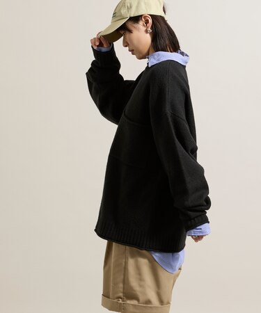 ポケット付き ニットプルオーバー【限定展開】