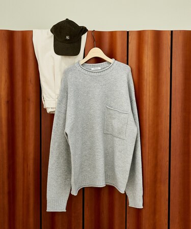 ポケット付き ニットプルオーバー【限定展開】