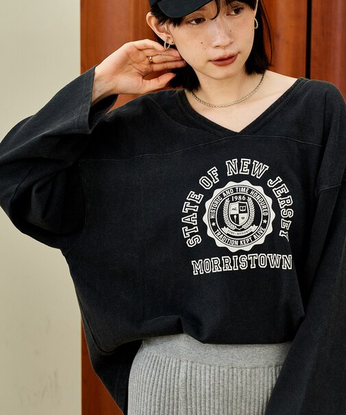 ヴィンテージライク 2way フットボールロンT