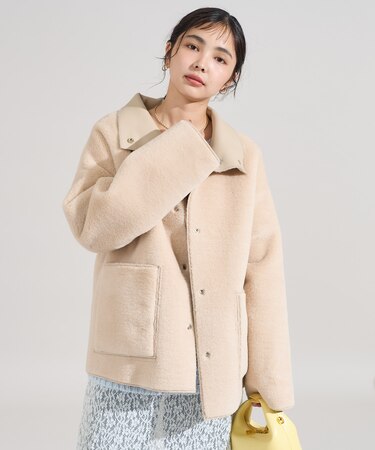 ファーボア スタンドコート