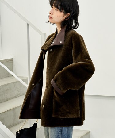 ファーボア スタンドコート