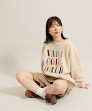 カラフル刺繍ロゴニット