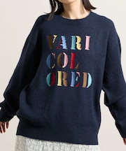 カラフル刺繍ロゴニット