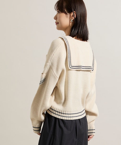 ウール混 セーラーニット