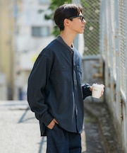 LANATEC WOOLY リラックスフィット ノーカラーシャツ