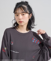 'HELLO KITTY' MESSAGE 刺繍スウェット