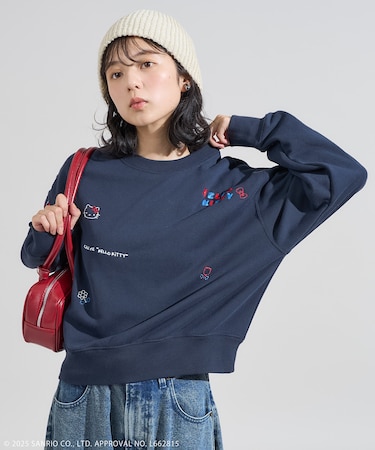 'HELLO KITTY' MESSAGE 刺繍スウェット