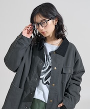 襟コーデュロイ ダックジャケット