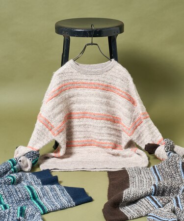 柄マルチニットプルオーバー