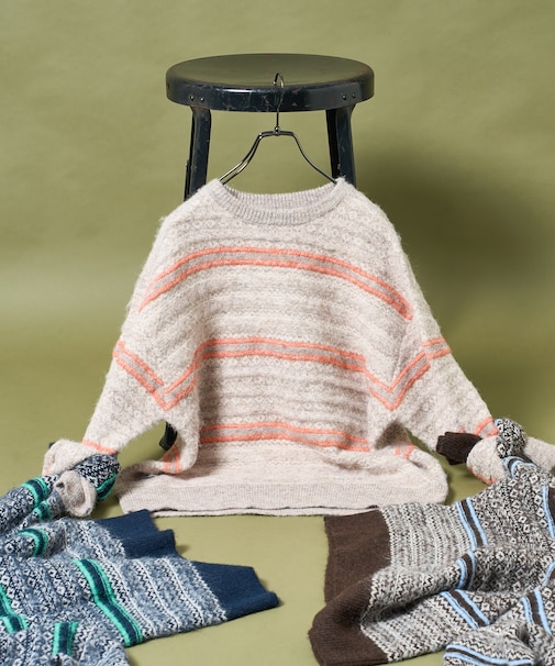 柄マルチニットプルオーバー