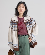 ノルディック柄 ジップニット