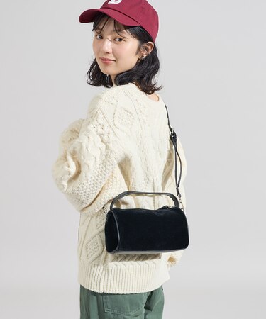 2WAY スウェーディー ミニバッグ/スエードライク ミニバッグ/ショルダーバッグ