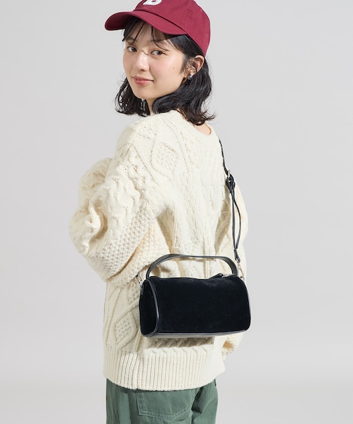 2WAY スウェーディー ミニバッグ/スエードライク ミニバッグ/ショルダーバッグ