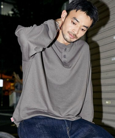 別注 スピンドル 2パック スウェットセット クルーネック ヘンリーネック