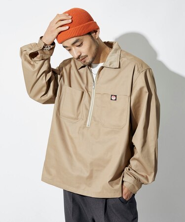 別注 ハーフジップ プルオーバー ロングスリーブ シャツ