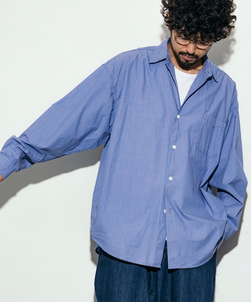 別注 レギュラーカラー ブロード ロングスリーブ ストライプシャツ