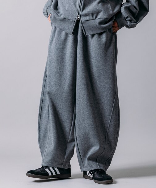 ワイドシルエット ボンディング バレルレッグ スウェットパンツ 【限定展開】
