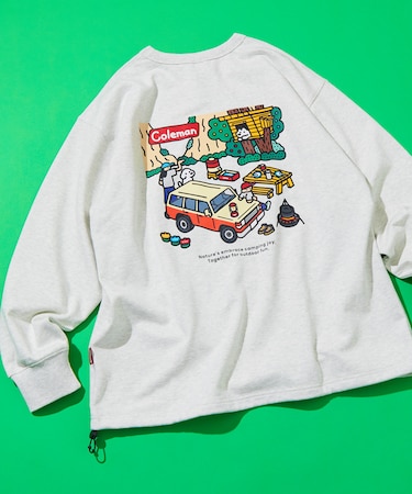 Coleman×matsui×FREAK'S STORE 別注 rocky camping  ドローコード クルーネック スウェット