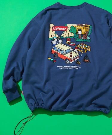 Coleman×matsui×FREAK'S STORE 別注 rocky camping  ドローコード クルーネック スウェット