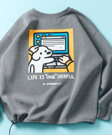 matsui×FREAK'S STORE 別注 ｢WARNING」ドローコード バックプリント クルーネックスウェット