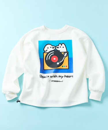 matsui×FREAK'S STORE 別注「レコード」 ドローコード バックプリント クルーネックスウェット