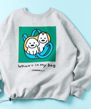 matsui×FREAK'S STORE 別注「つれてって Take me」 ドローコード バックプリント クルーネックスウェット
