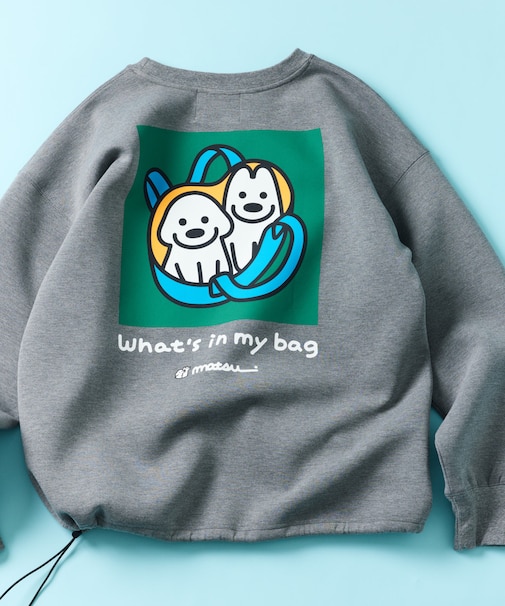 matsui×FREAK'S STORE 別注「つれてって Take me」 ドローコード バックプリント クルーネックスウェット