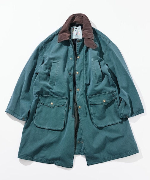 ヴィンテージライク 衿切り替え クラッシュド ダックコート