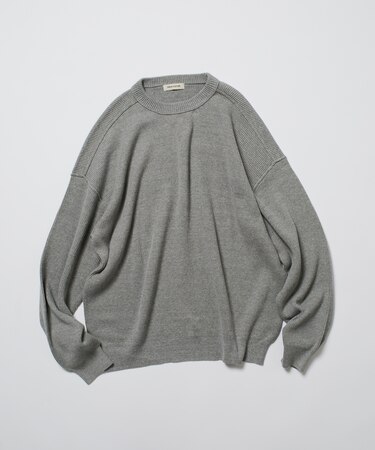 リラックスフィット 片畦リンキング クルーネック ニット 【限定展開】