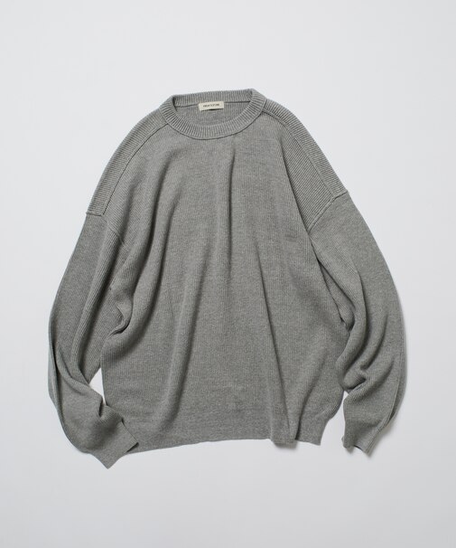 リラックスフィット 片畦リンキング クルーネック ニット 【限定展開】