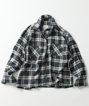 別注 フィッシングポケット ロングスリーブ ネルチェックシャツ