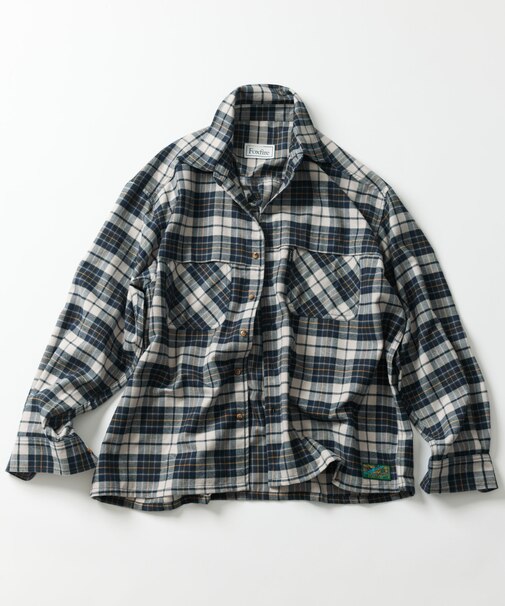 別注 フィッシングポケット ロングスリーブ ネルチェックシャツ