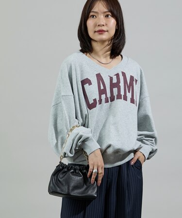 ヴィンテージライク Vネックロゴスウェット