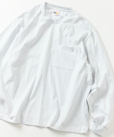 10.5オンス HEAVY WEIGHT ロングスリーブクルーネック ポケットTシャツ