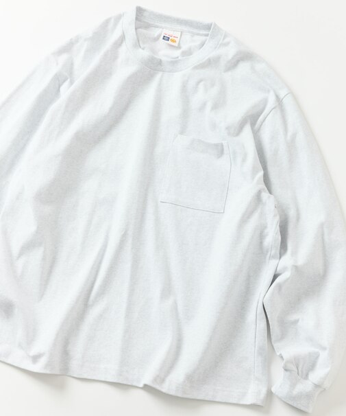 10.5オンス HEAVY WEIGHT ロングスリーブクルーネック ポケットTシャツ