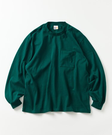 10.5オンス HEAVY WEIGHT ロングスリーブクルーネック ポケットTシャツ