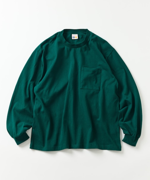 10.5オンス HEAVY WEIGHT ロングスリーブクルーネック ポケットTシャツ