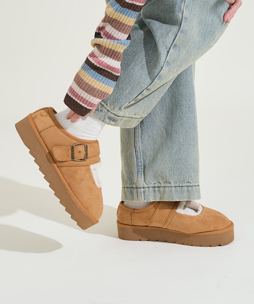 厚底 エコファーメリージェーン【限定展開】