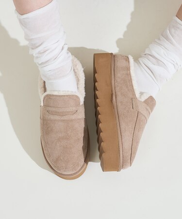 厚底 エコファーローファー