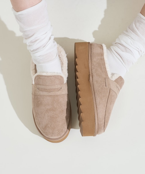 厚底 エコファーローファー