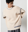 リラックスフィット ハンドステッチデザイン 畦編み クルーネック ニット 【限定展開】