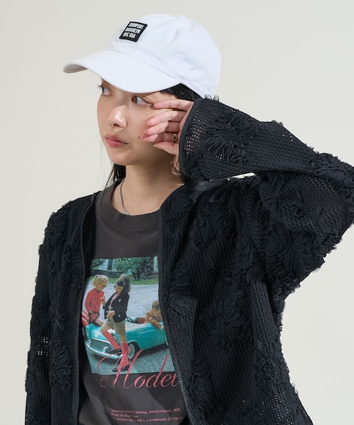 メッシュ花柄 レースカーディガン