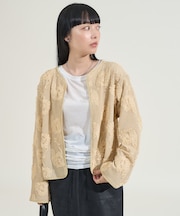 メッシュ花柄 レースカーディガン